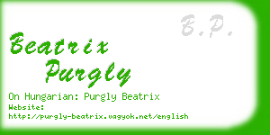 beatrix purgly business card